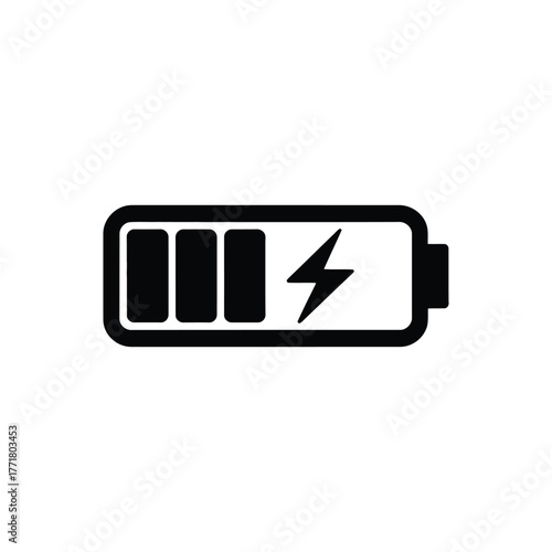 Battery icon indicates charging with energy symbol.