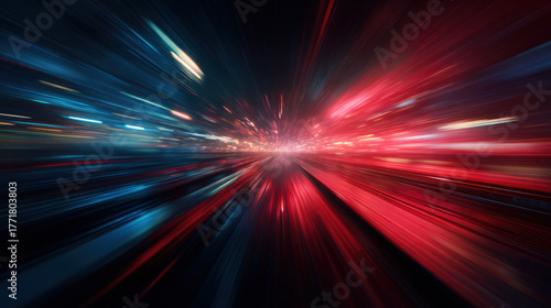 abstract art of a blurred high-speed tunnel