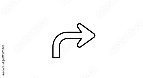 Simple outline of right turn arrow for navigation and directional design