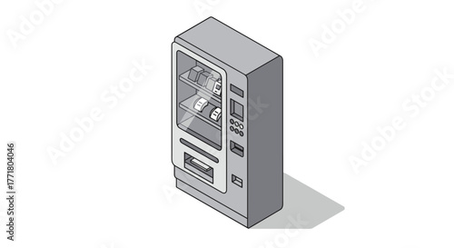 Modern isometric vending machine in minimalist design