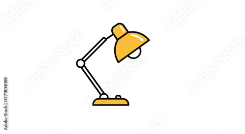 Modern desk lamp flat design of yellow adjustable light fixture