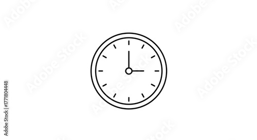 Minimalist clock design simple black and white timepiece with clean lines