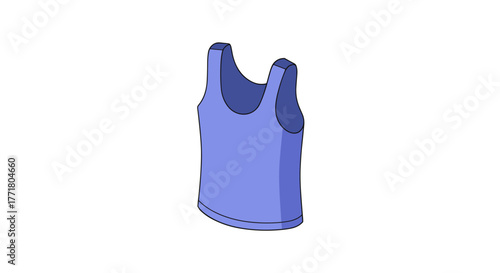 Isometric blue tank top design on white background