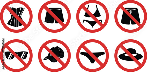 No swimwear allowed sign beach rules and regulations information
