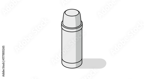 Isometric lip balm icon with shadow on white background