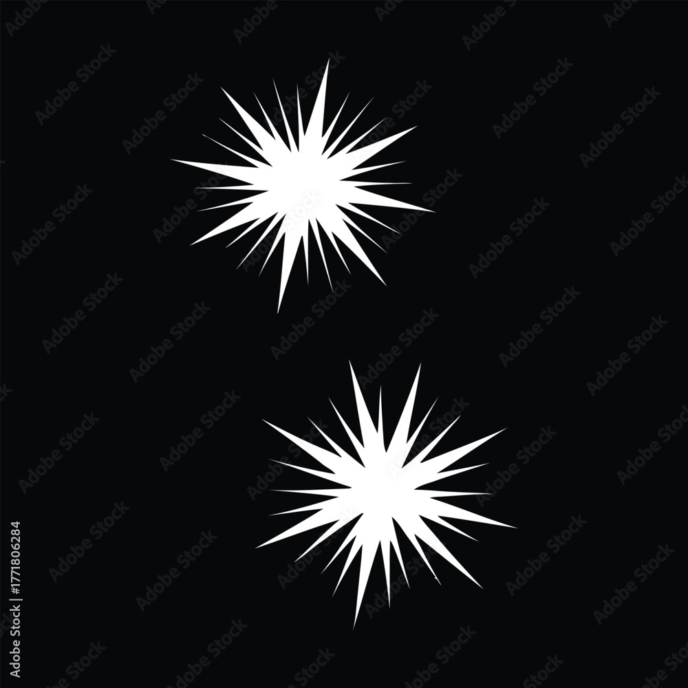 Obraz premium Two white starbursts on a