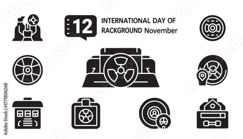 International day of background radiation icons
