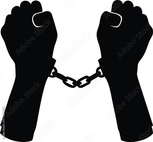 Chains breaking symbolizing freedom and resistance