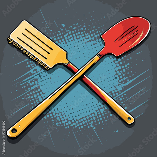 vector cartoon spatula for cooking