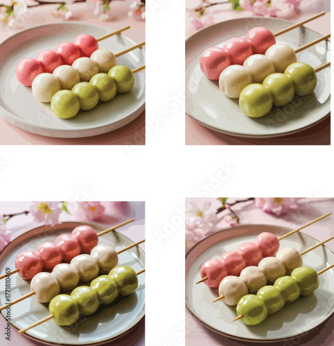  Colorful Lolipop icon set with plate