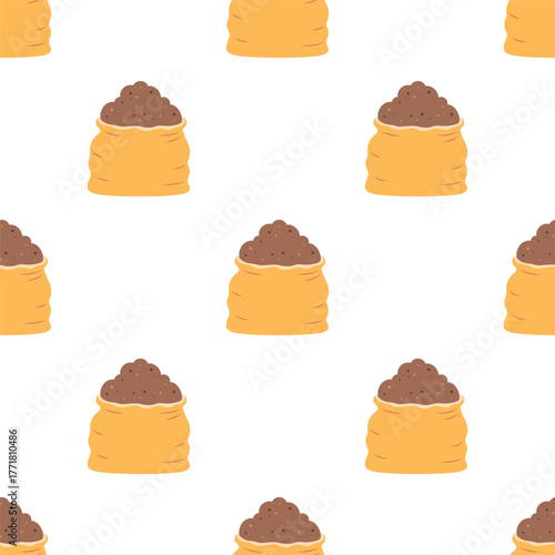 bag of soil seamless pattern