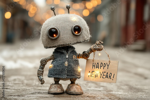 Robot with LED Happy New Ye...