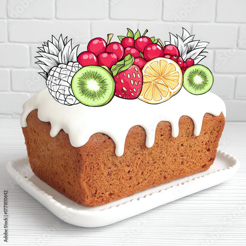Festive Fruit Cake, colorin...