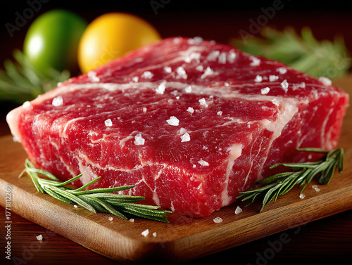 Beef silverside: A raw beef...