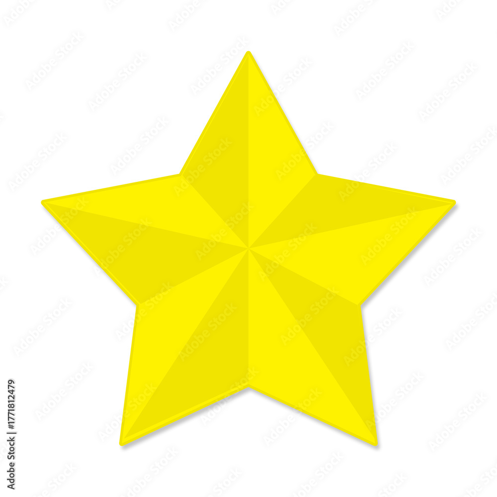 Obraz premium Bright yellow star on transparent background | Golden star on transparent background