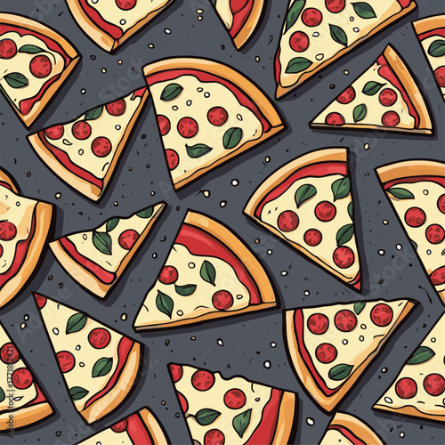 very delicious pizza food vector