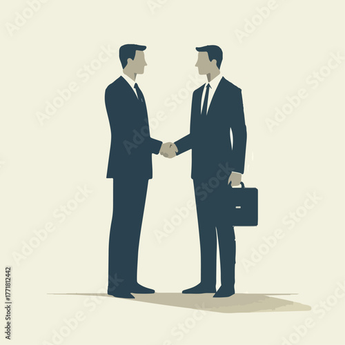 Minimalist vector of a businessman shaking hands