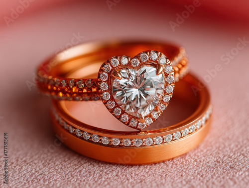 wedding ring in a heart shape
