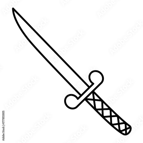 sword icon, simple flat style, vector illustration, symbol, pictogram design logo template, for ui or ux isolated on white for mobile app, editable