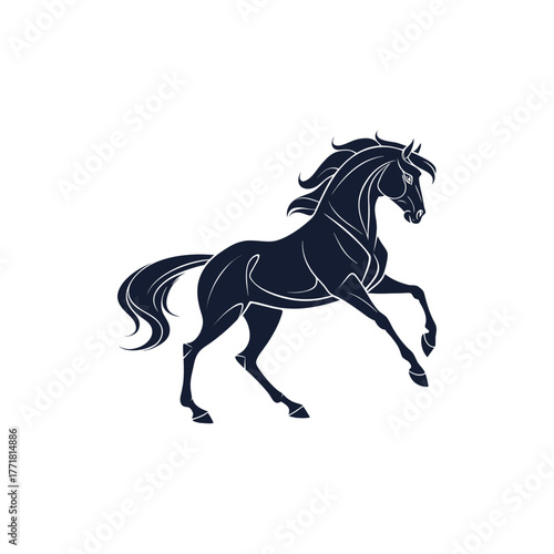 Wallpaper Mural Elegant Running Stallion Silhouette Logo Torontodigital.ca