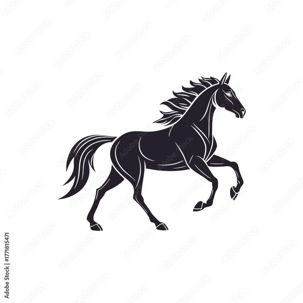 Obraz premium Elegant Running Horse Silhouette
