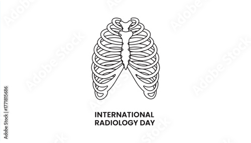Rib cage illustration for international radiology day celebration