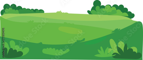 Bright green open grassland landscape background
