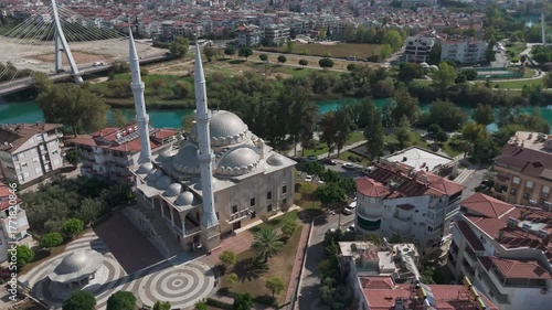 The Caglayan Mosque is located in a beautiful place on the banks of the Manavgat River in the Caglayan district. High quality footage in 4k format