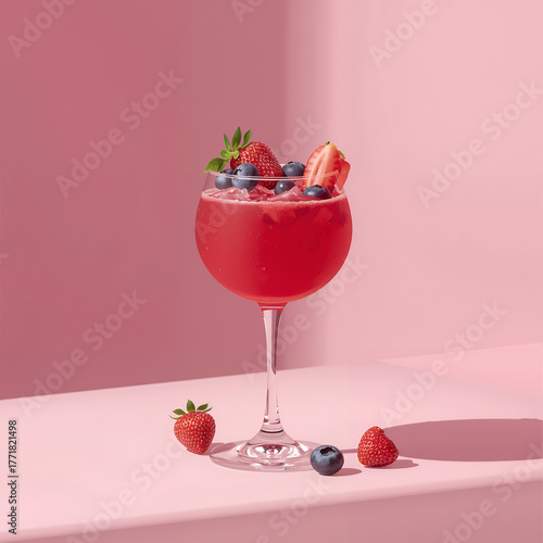 strawberry smoothie in glass