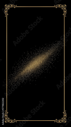 blank black canvas with golden frame