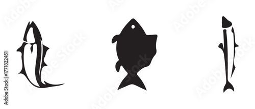 Fish icon set, seafood food apps,  seafood food website, fish or seafood symbol, food sign collection,  vector illustration EPS 10.