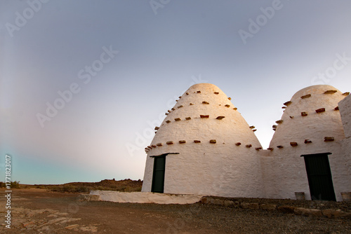 Corbelled buildings in the Karoo, South Africa, made from stone.