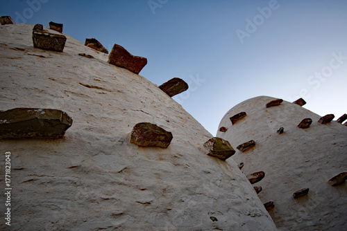 Corbelled buildings in the Karoo, South Africa, made from stone.