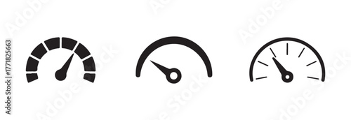 Speed indicator icon set, internet car speed, monitor board elements, set for car speed, fuel, RPM, tachometer, vector Illustration EPS 10.