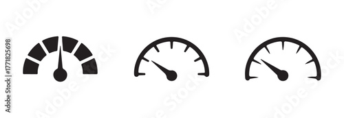 Speed indicator icon set, car speed icon, automotive symbols collection, high indicator sign,  vector illustration EPS 10.