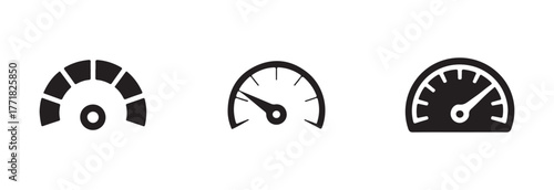 Tachometer vector icon set, fuel icon pressure meter, low, medium, high speedometer sign, vector Illustration EPS 10.