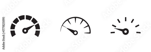Speed indicator icon set, car speed icon, automotive symbols collection, high indicator sign,  vector illustration EPS 10.