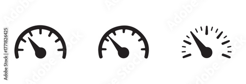 Speed indicator icon set, car speed icon, automotive symbols collection, high indicator sign,  vector illustration EPS 10.