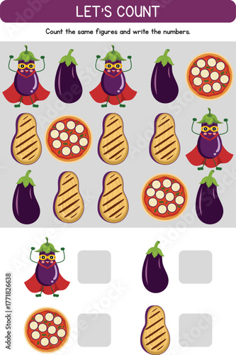 Fun Vegetable Counting Activity Worksheet for Children