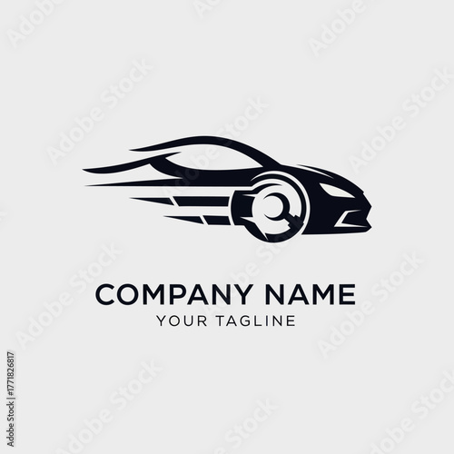 Sleek Car Silhouette Logo Design for Automotive or Transportation Business.