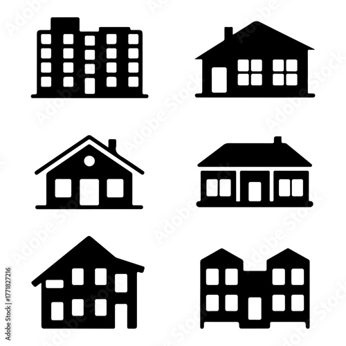 Collection of house icons for real estate