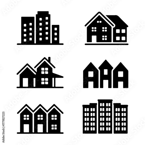 Collection of house icons for real estate