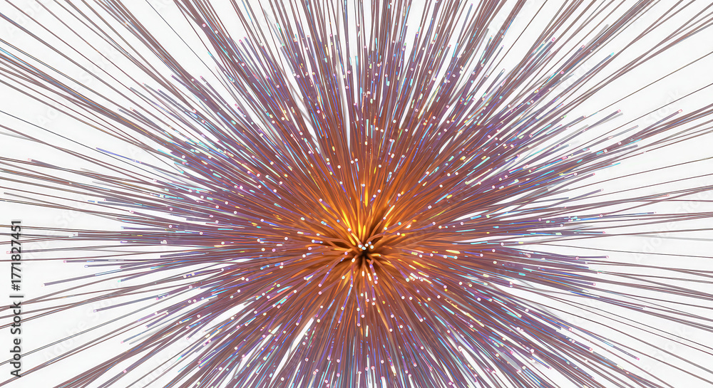 Fototapeta premium Abstract illustration of radial lines emanating from a central point transparent background