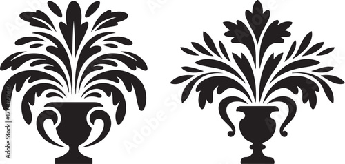 Elegant Urn with Stylized Foliage Ornaments