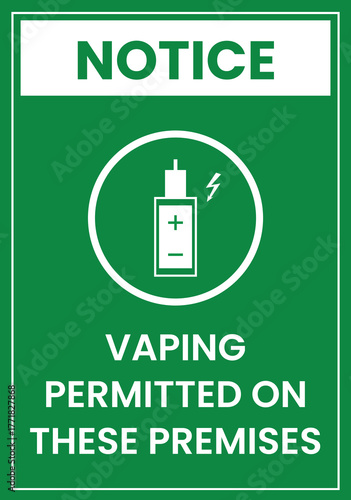 Vaping Permitted on Premises Notice Sign