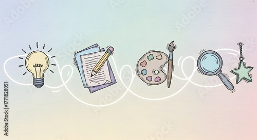 The Winding Path of Creativity: Illustrated Icons from Idea to Success.