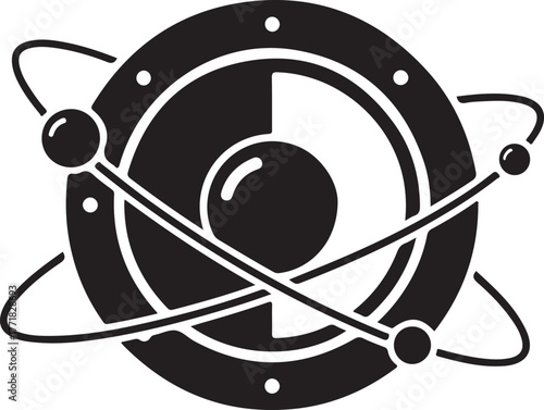 Atom Symbol with Orbiting Electrons Icon science nucleus