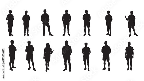 Diverse group of stylized people posed together in a dynamic composition