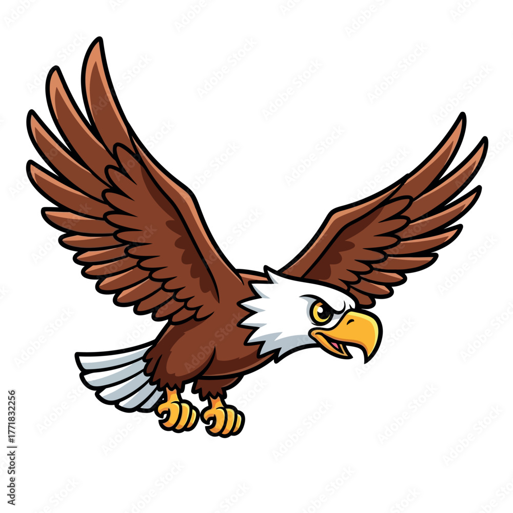 Obraz premium bald eagle in flight vector illustration