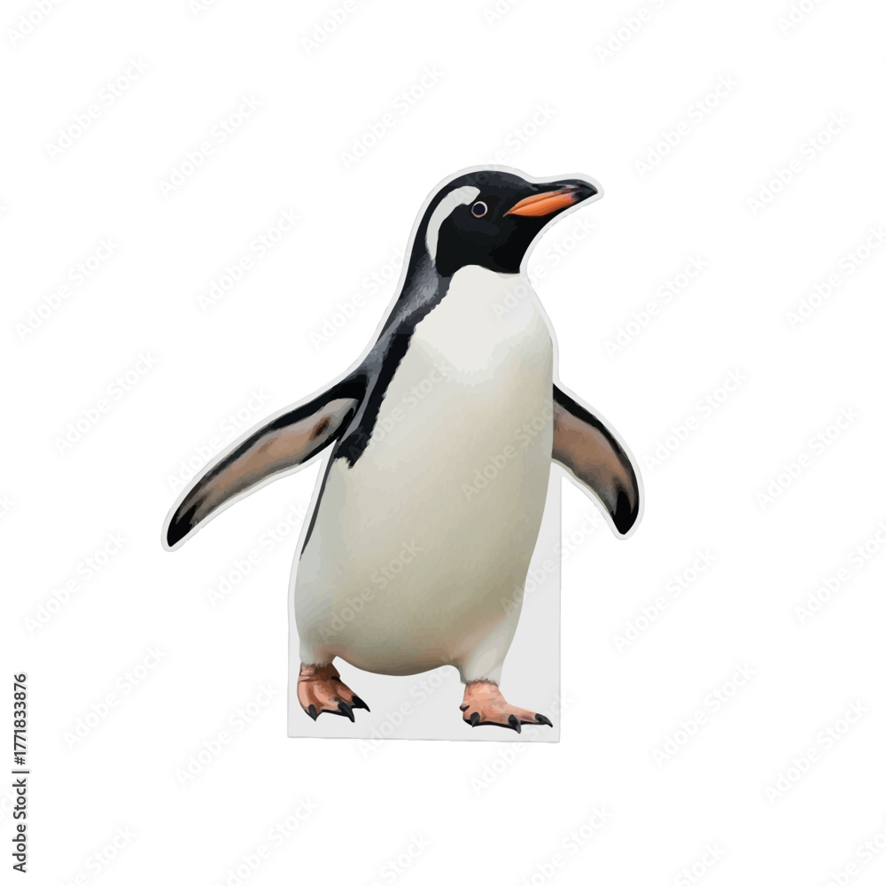 Obraz premium penguin isolated on white vector illustration